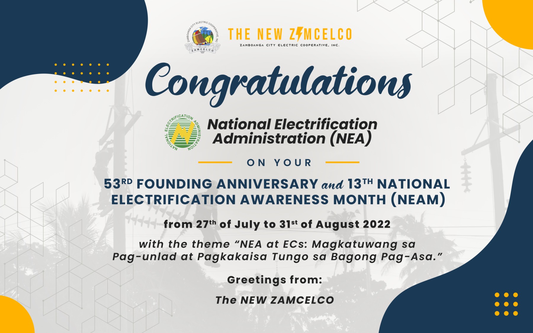 NEA’s 53rd Founding Anniversary and 13th National Electrification Awareness Month (NEAM)