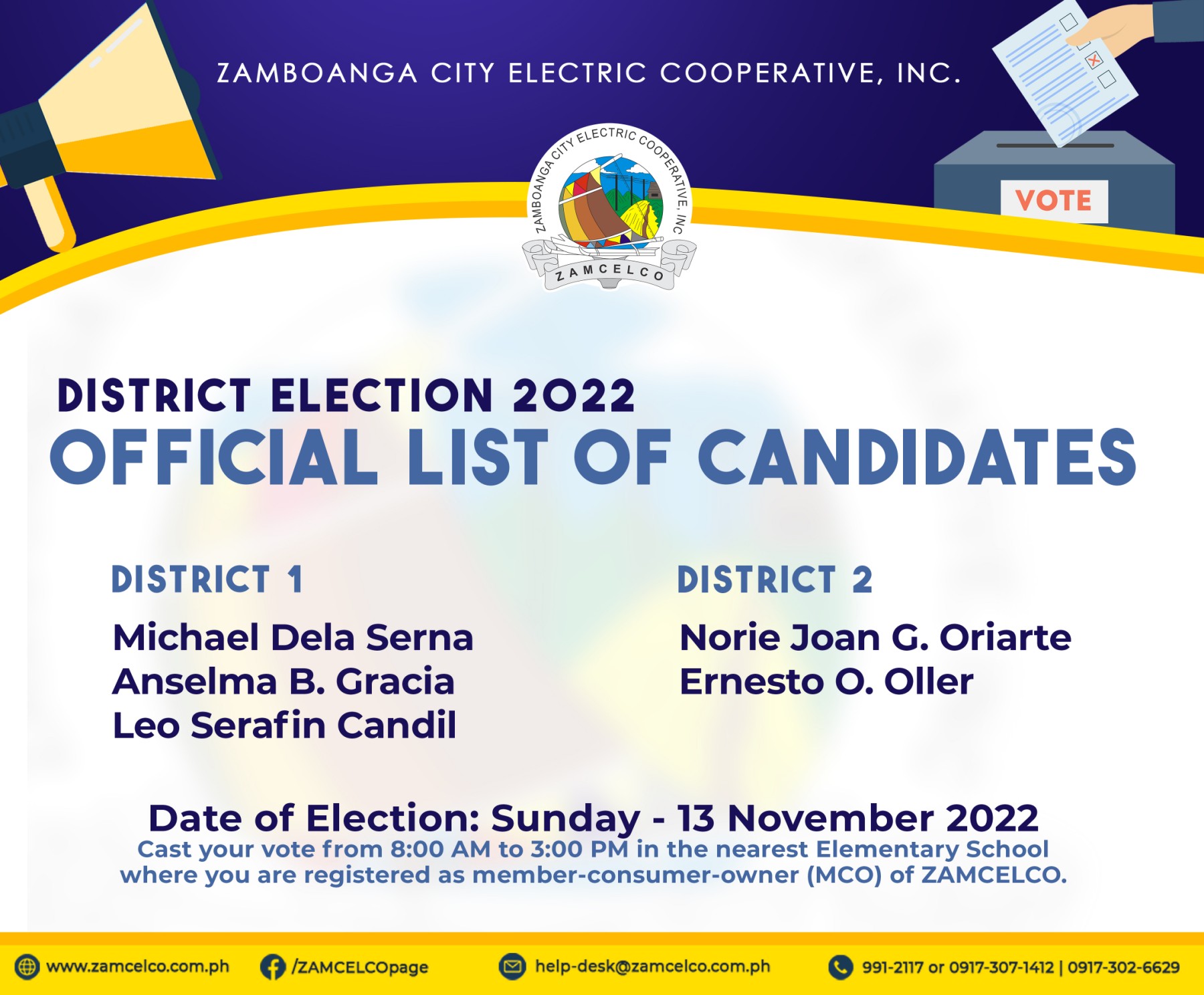District Election 2022: District 1 and District 2
